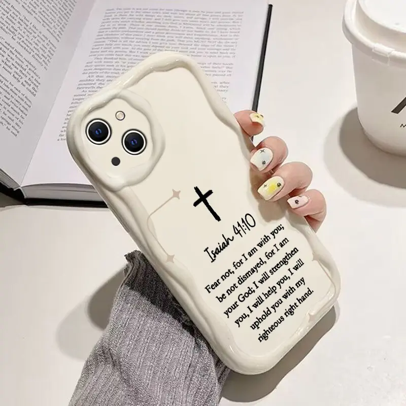 Phone case for iPhone 16 Pro Max 15 Plus 14 13 12 11 XR XS Writing style cross Anti-Scratch Shockproof TPU Bumper Drop-proof Cover