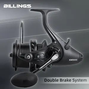BILLINGS KW Series 5000-12000 5.2:1 Gear Ratio 40LB Max Drag Metal Spool Spinning Fishing Reel, Double Brake System Fishing Reel, Outdoor Fishing Accessories, Fishing Accessories, Fishing Supplies, Fishing Gear Set