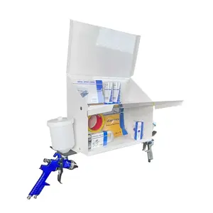 Magnetic Spray Booth Box - Double Compartment Cabinet with Double Spray Paint Gun Holder - (1681)