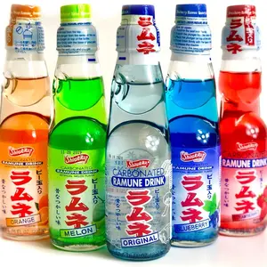 (5) bottle Variety Shirakiku RAMUNE Japanese Soft Drink, variety 5-pack, (5) 6.76 oz. Bottles