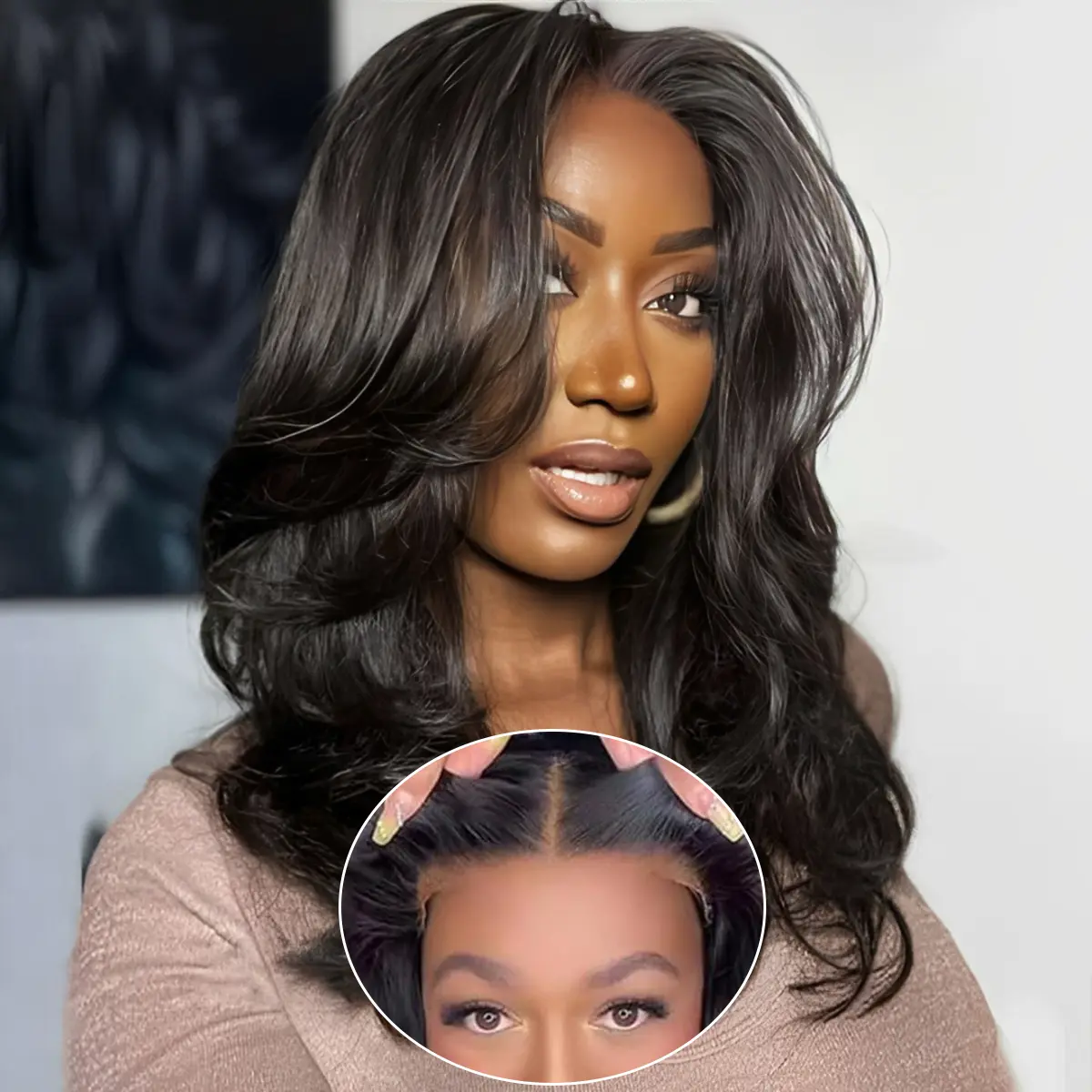 Mscoco Hair Layer Cut Human Hair Pre Cut 6x5 HD Lace Wavy Glueless Wig With Curtain Bangs