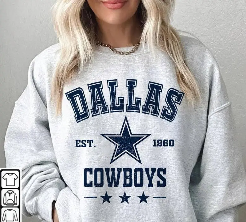 Dallas Football Sweatshirt, Vintage 90s Football Sweater, Made In USA, Gift For Football Fan