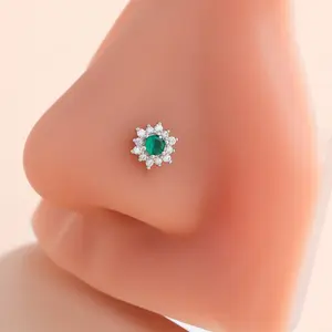 Enchanting Nose Stud Set with Crystal and Gold-tone Finish pinkstarnosering body jewelry septum jewelry multiple noserings micro nosering