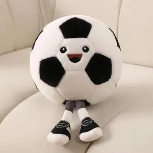 Funny Soccer Ball Plush Pillow with Legs - Adorable Stuffed Animal Toy for Boys and Girls, Soccer-Themed Throw Pillow Gift for Room Decor, Sofa or Bed, Soft Stuffed Doll (Soccer 10 Inch)