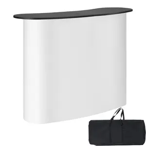 【Summervibes】VEVOR Portable Tradeshow Podium Table, 51.18" x 18.31" x 37.4", Foldable Design, Wall Display Exhibition Counter Stand, Carrying Bag Included