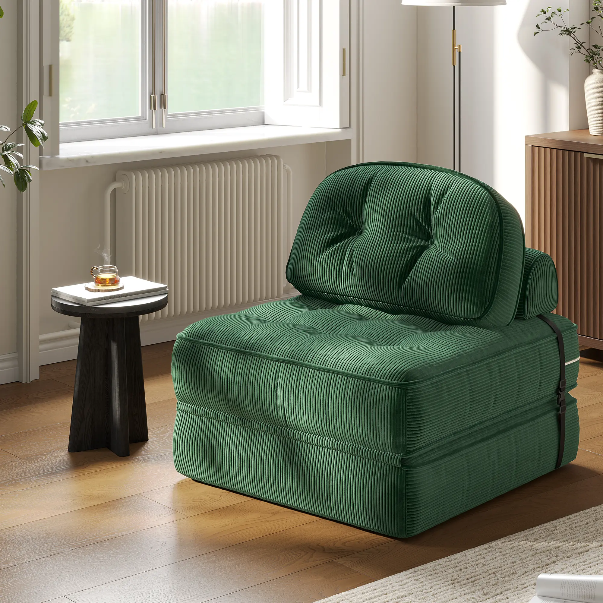 Forest Green-ribbed Velvet