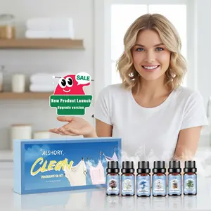 Clean Essential Oils Set 6x10ml Fresh Home Scents for Diffusers & Candle Making, Premium Aromatherapy Oils for Cozy & Relaxing Spaces