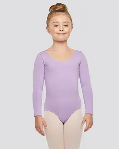 Girls Long Sleeve Cotton Ballet Leotard