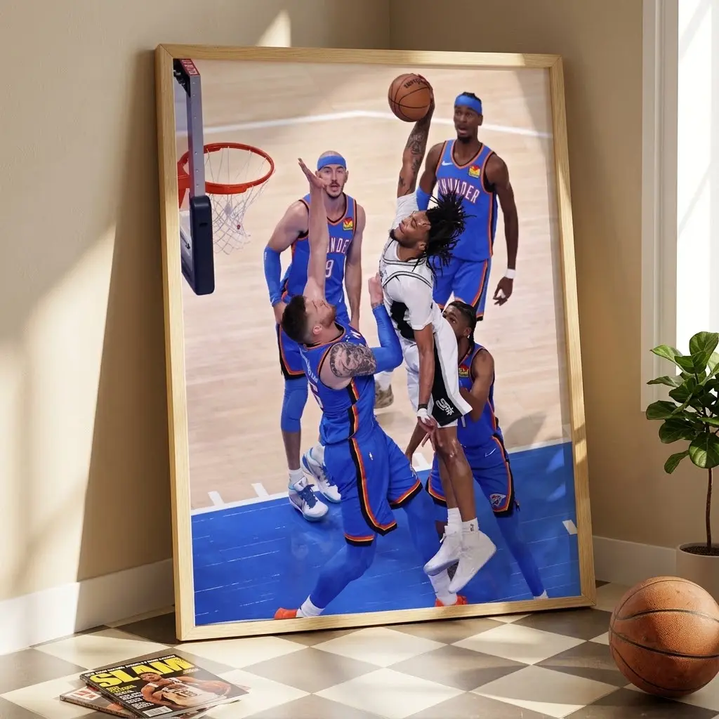 Stephon Castle Dunk On Hartenstein Western Conference Final NBA 2025-26 Poster, No Frame #1