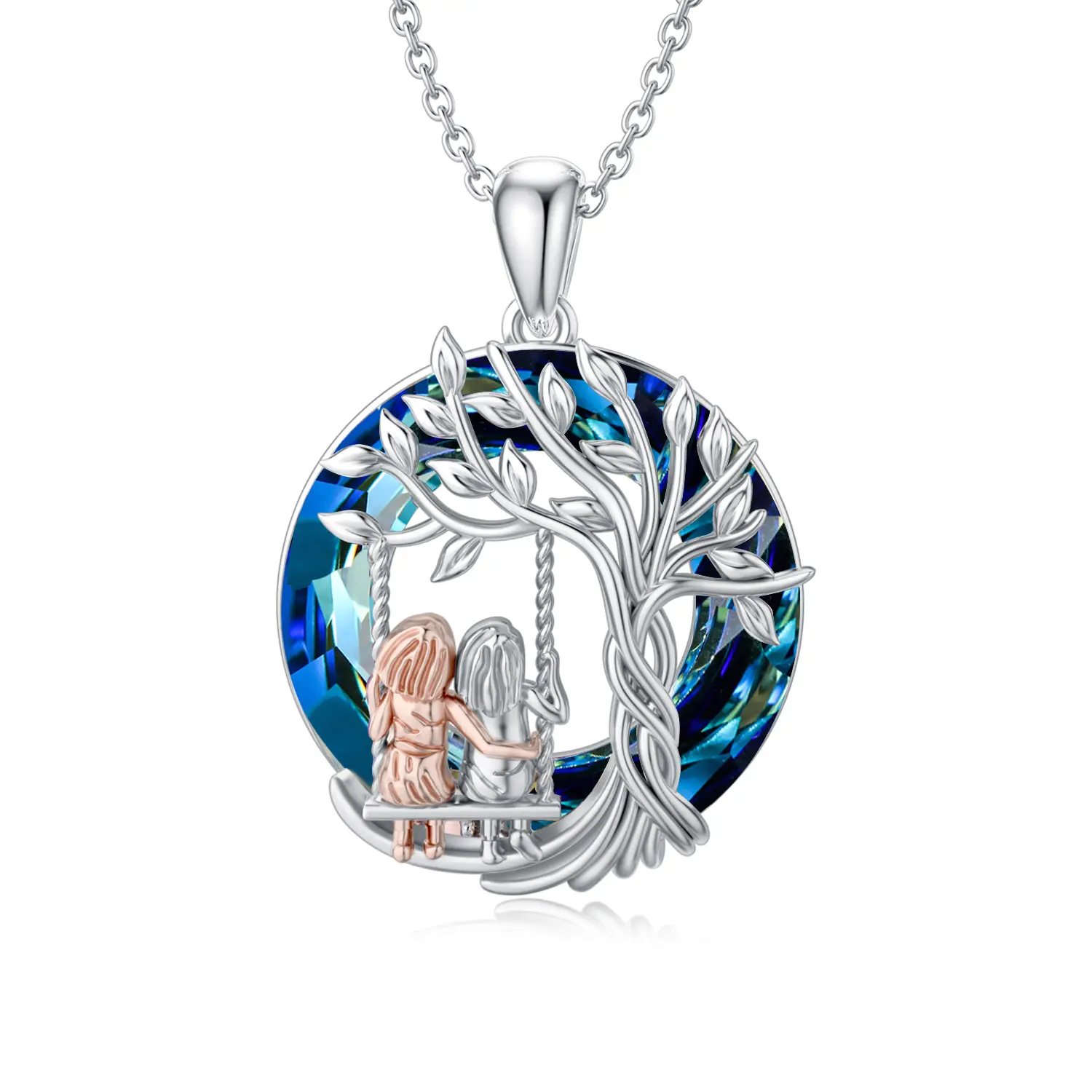 S925 Sterling Silver Sister Gifts TOUPOP Tree of Life  from Sister  2-3 Sisters Necklace with Created Crystal Sister Jewelry Gifts for Women Sister Daughter Friends Birthday Christmas Valentines Mothers Day b0