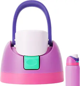 Replacement Cap for  Freesip Bottle, Replacement Accessories for  Free Sip, One Button Water Bottle Top Lid Compatible with OwalaCup 16oz 24oz 32oz 40oz, BPAFree, No Water Leakage,PinkPurple