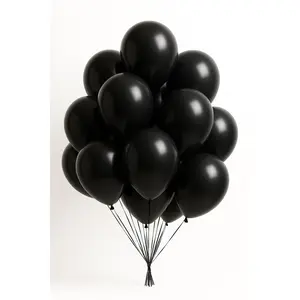 Black Glossy Metallic balloons - 12"/10" -  For Party Decoration Pack(50 or 100 pcs, Multiple colors)