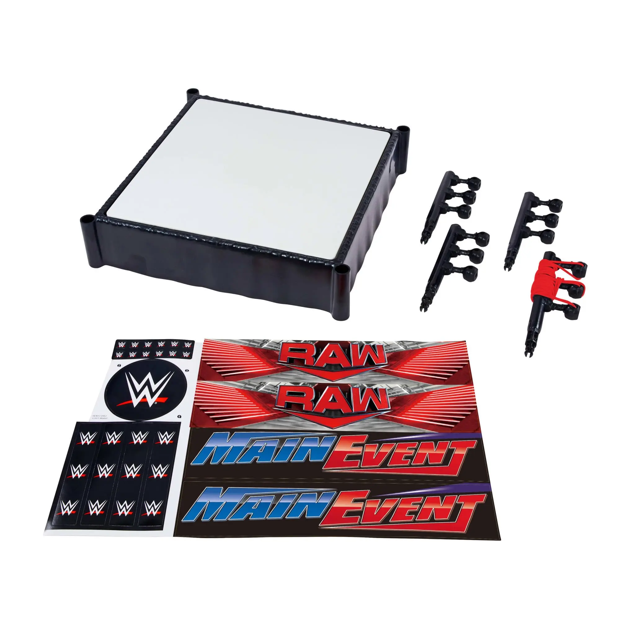 Mattel WWE Superstar Ring Playset with Main Event & RAW Labels Board Game Prop Tabletop Games