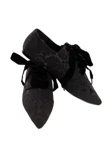Crimewave Brocade Lace Up Flat STRANGE CVLT