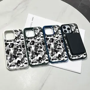 Chic Magnetic Phone Case Compatible with iPhone 17 16 15 14 13 12 11 X XR 8 7 Pro Max Plus Air 17E and Samsung Galaxy S24 S23 S22 S21 Bape Camo Pattern MagSafe Ready Anti Slip Ultra Thin Aesthetic Daily Use