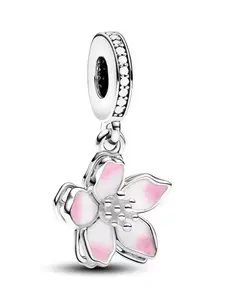 Japanese Cherry Blossom Kimono Style Bracelet DIY Bead Pendant Accessory, Unique Fashion Jewelry for All Seasons, Hearts Pattern, Heart Charms