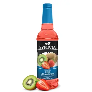 Syruvia Sugar Free Kiwi Strawberry Flavored Syrup for Drinks, Cocktails, Lemonades, Iced Teas and Desserts – 25.4 fl oz