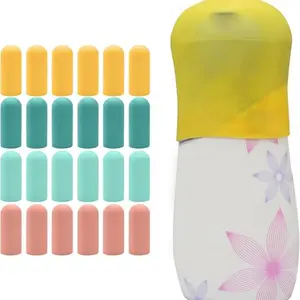 24-Piece Silicone Bottle Caps Set, Essential Travel Accessories, Beach Vacation Must-Haves, Cruise Essentials, Unisex Washroom Supplies