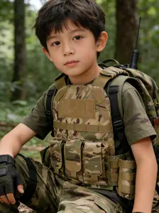 Kids Camo Tactical Vest Breathable Durable Multi-Pocket Outdoor Airsoft Military Role Play Costume for Boys Perfect for Airsoft & Role Play Fun Playtime weighted vest weighted vests compression tank top bulletproof fishing Modular Quick-Release