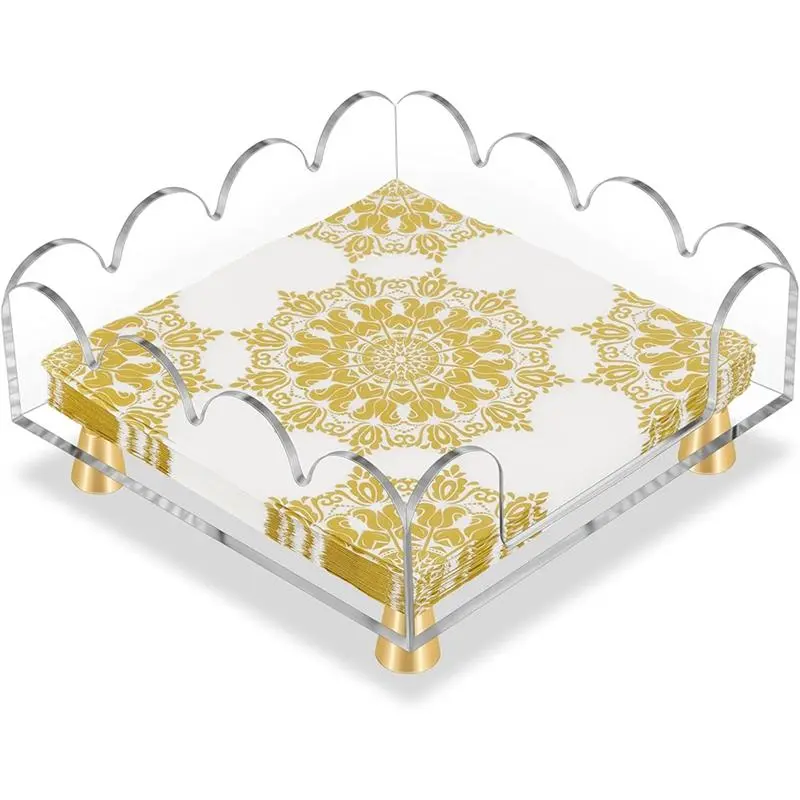 Transparent Acrylic Napkin Holder Accessory - Removable Tray for Car Exterior Decoration, Bathroom, Kitchen Use