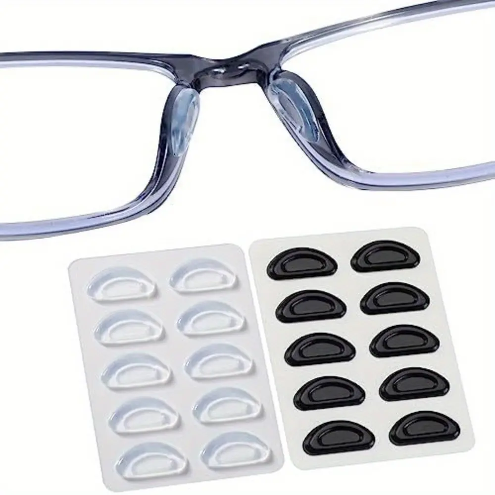 10 pairs, silicone Thin eyeglass nose pads, soft adhesive eyeglass nose pads, anti slip protrusions, prevent indentation, suitable for glasses, adhesive nose pads for enhancing comfort, Silicone Nose Pads For Eyeglasses, Glasses Grips