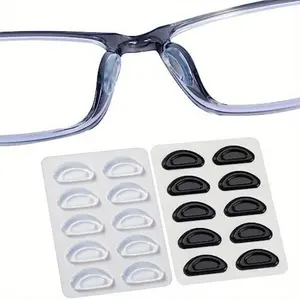 10 pairs, silicone Thin eyeglass nose pads, soft adhesive eyeglass nose pads, anti slip protrusions, prevent indentation, suitable for glasses, adhesive nose pads for enhancing comfort