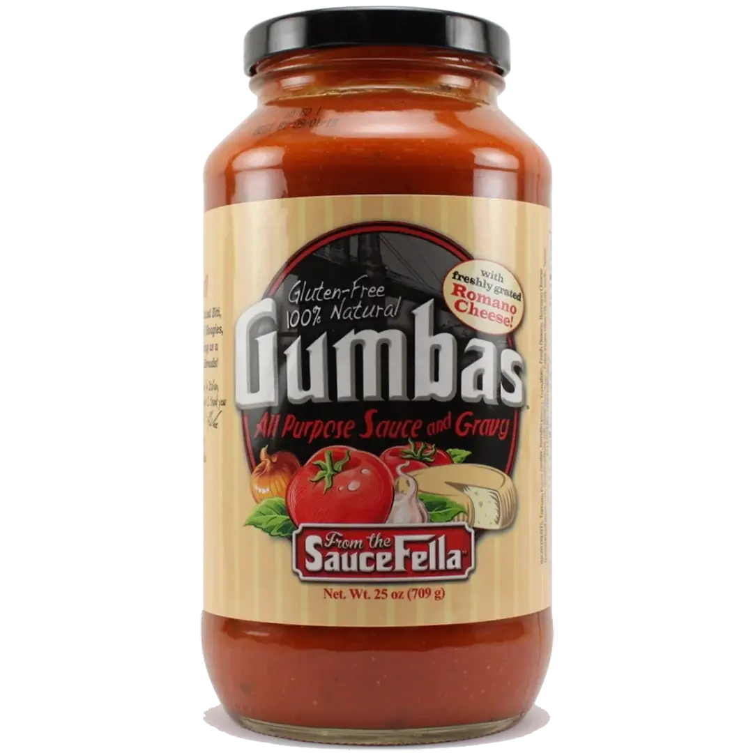 Gumbas Gourmet All Purpose Sauce & Gravy with Freshly Grated Romano Cheese 25 Oz Gluten-Free Natural Versatile Cooking Companion