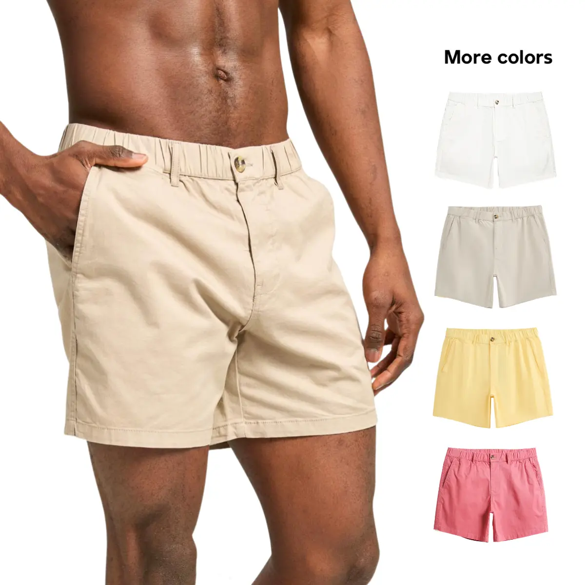 Maamgic Men's 5.5 in Cotton Casual Mesh Shorts - Zipper, Pockets, Comfortable Fit, Spandex, Plain Beige, Mensfashion | Ideal for Tropical Wetsuit Belt Use (Sports & Outdoor Swim Trunks) #tiktokshopbacktoschool