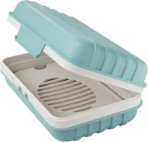 1 Pack Travel Soap Box with Lid, Portable Leak-Proof Soap Case for Shower, Gym & Hiking, Travel Toiletry Essentials (Blue)