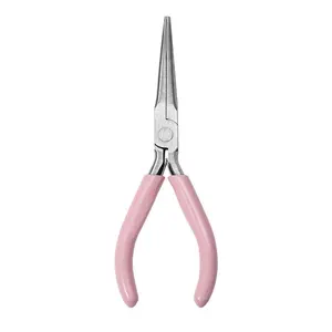 Stainless Steel Nail Shaping Tweezers, Pink Design, Manicure Pinching Tools