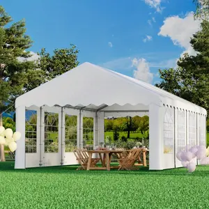 20x30ft Heavyduty Party Tent, Outdoor Gazebo with Removable Sidewall Windows & Storage Bags, Ideal for Events, Weddings, BBQs, White