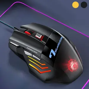 Wired Gaming Mouse, 5500 DPI Adjustable Gaming Mouse with 7 Buttons, RGB Backlit Ergonomic Design Gaming Mouse for PC & Laptop, Gaming Accessories