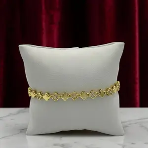 B66 Lucky Clover Bracelet- Gold Plated 14k