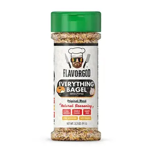 FLAVORGOD Everything Bagel Seasoning Flavor Spice - Himalayan Salt, Toasted Garlic Onion, Sesame Poppy Seeds - 3.2 oz Natural Blend