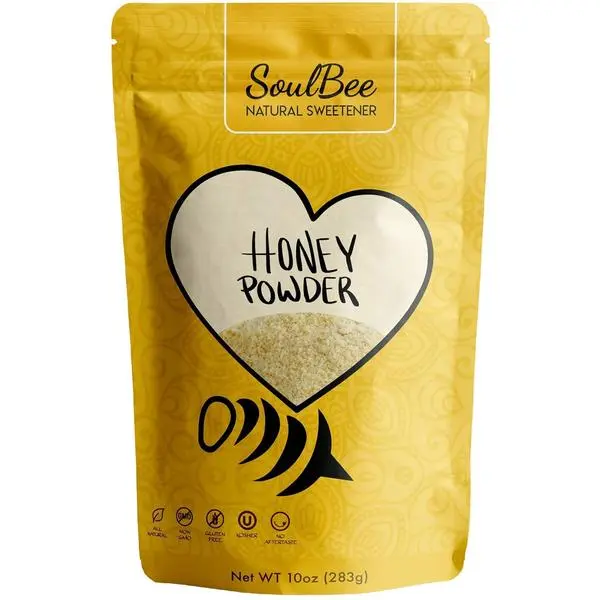 SoulBee HONEY POWDER - Dehydrated honey as Natural Sweetener for drinks and meals - Low Calories and Easy & Fast dissolution in liquids - No Added Sugars