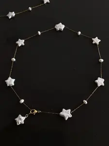 Celestial Baroque Pearl Star Necklace Adjustable Versatile Choker,Customizable Y Necklace, Elegant Handmade Jewelry, Minimalist Gift for Her pearls