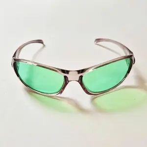 Vintage Unisex Y2K Style Green Translucent Sports Wrap Around Sunglasses / Wrap Glasses / Sports Glasses / Y2K Festival