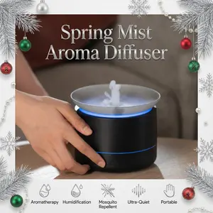 Water-Based Mist Diffuser, 200ml Tank, 2 Mist Modes, 7-Color LED Light, Waterless Auto Shut-Off, USB Powered