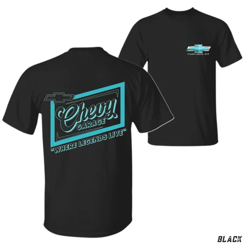 Chevy Garage T-Shirt Where Legends Live, Classic Chevrolet Logo Tee, Retro Chevy Garage Shirt for Car Lovers, Mechanics & Chevy Enthusiasts