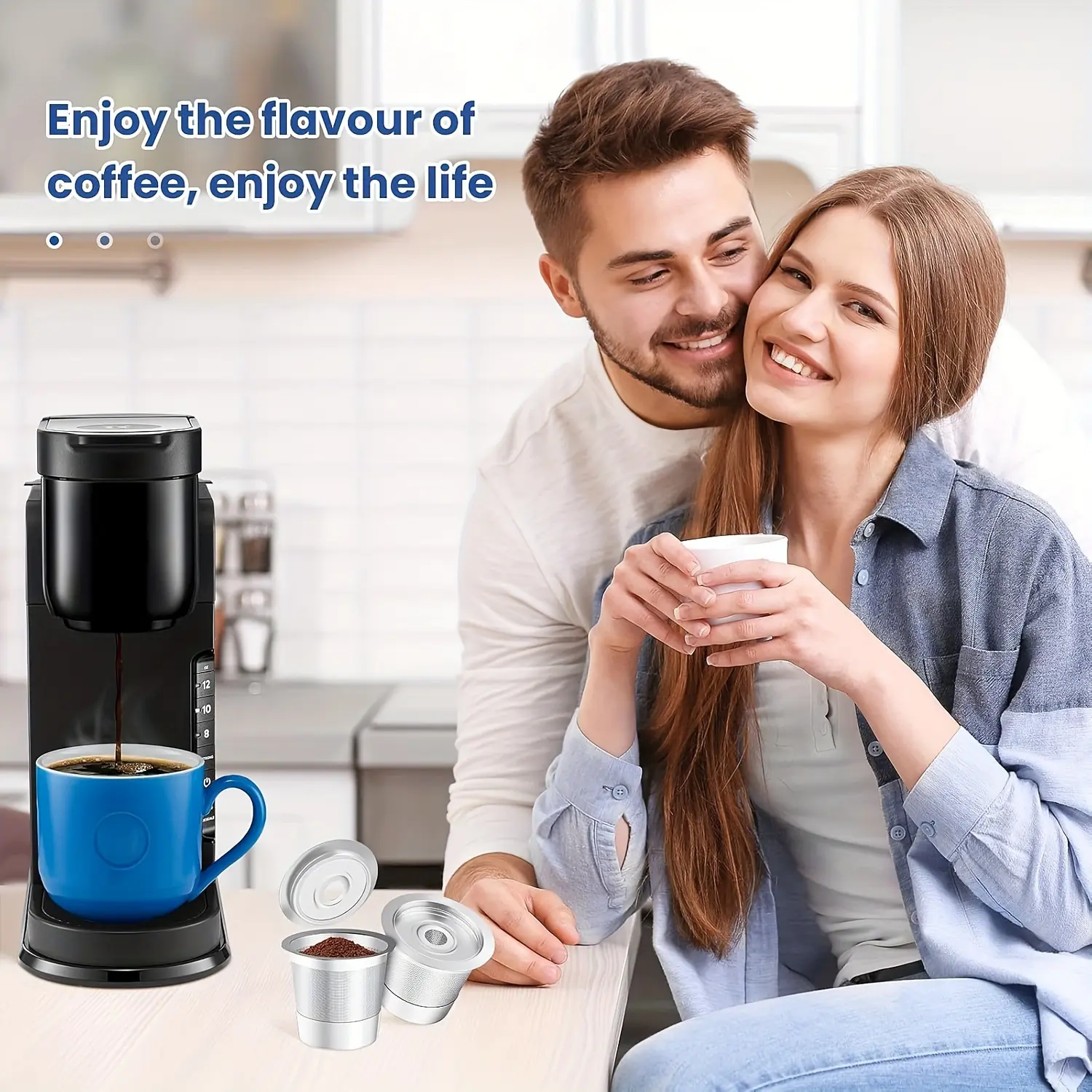 2 Pack Stainless Steel Reusable K-Cups Coffe Pods Compatible With Kuerig 1.0 Coffe Maker Machine