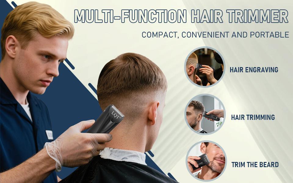 LQT wireless hair clipper, electric bikini trimmer, body hair remover, intimate grooming trimmer, USB charging with LCD display, includes 2 guide combs, flexible trimmer, shaving device， Smooth