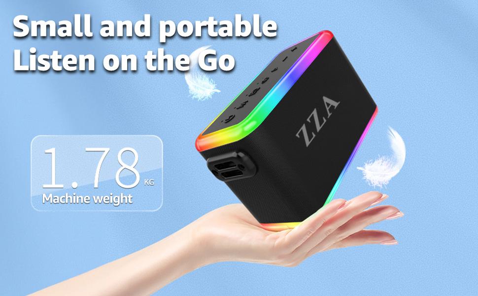 ZZA Portable Wireless Speaker，Powerful 360° Sound, 24W Audio with Impactful Bass, 1600AH Battery, IPX6 Waterproof, Shockproof, TWS Stereo, Speaker Wireless for Outdoor Beach Pool subwoofer Weatherproof Loudspeaker System Durable speaker bluetooth speakers