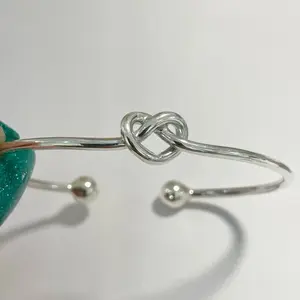 Sterling Silver 925 Knot Bangle Bracelet