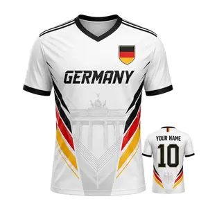 Personalized Germany 2026 Jersey, Custom Name Number Jersey, White Black V-Neck Germany Flag Game Day Shirt, Berlin Landmark Fan Jersey, Great Gift for Players and Fans