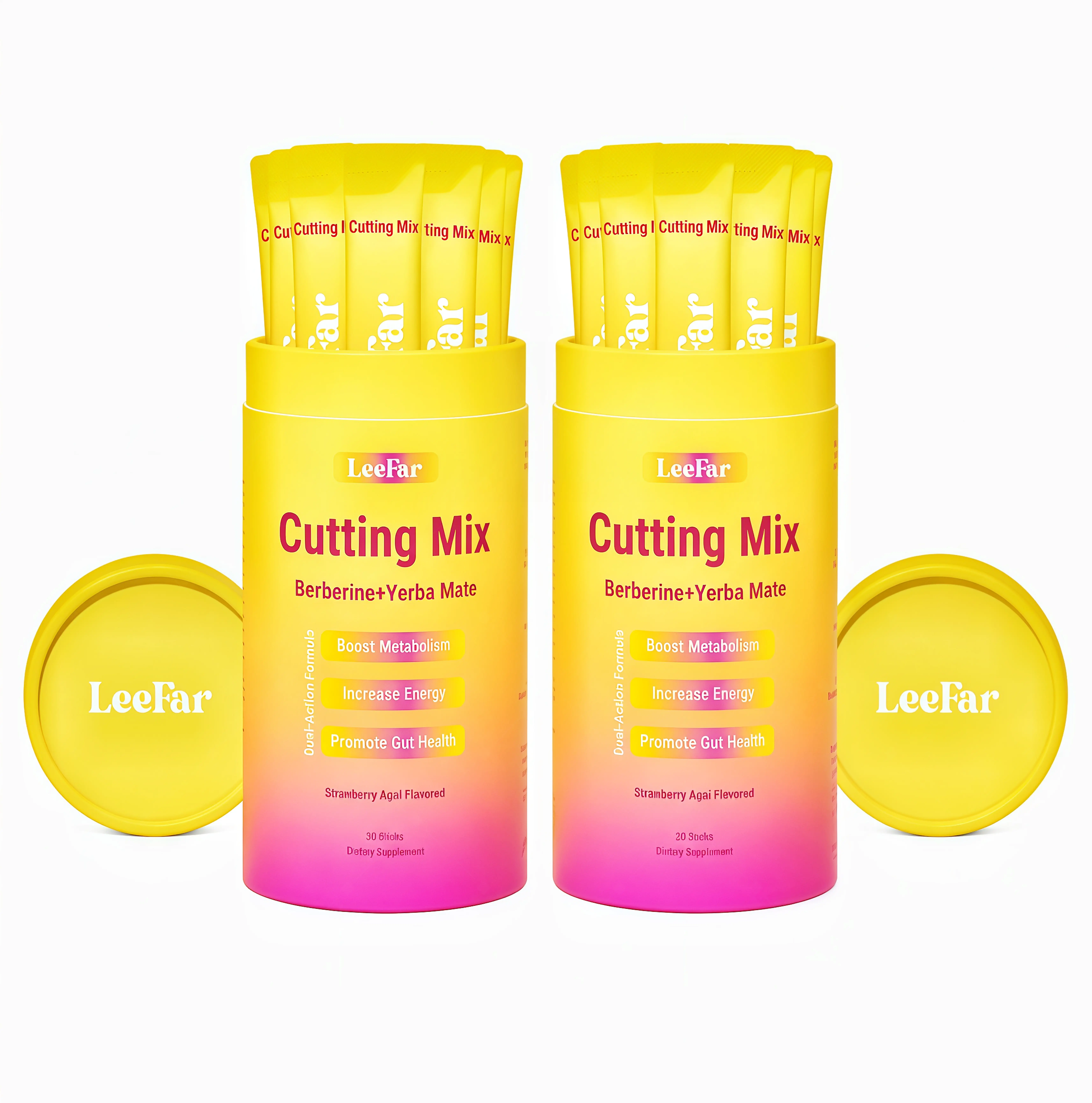 2 Pack LeeFar Cutting Drink Mix – | DE Strawberry Açaí Flavor – | (30 Servings)