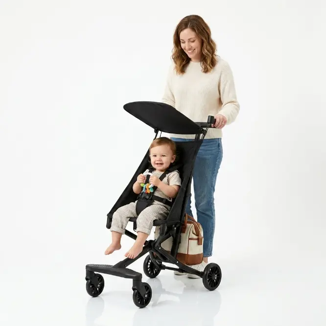Jeto Lightweight Baby Travel Stroller - 9.8 lbs Ultra-Compact, 1-Hand Fold, Airplane Cabin Approved, All-Terrain Wheels, Smooth Ride for Toddlers