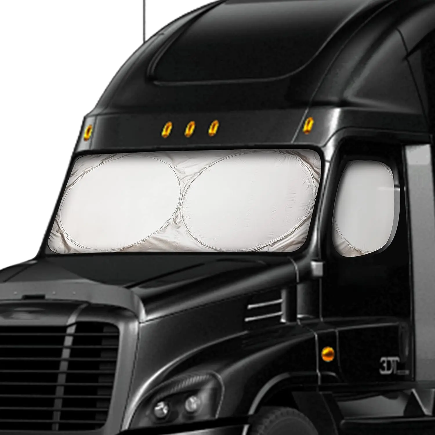 Semi-Truck  Shade for Windshield and Side Windows  240T Sunshade Maximum Coverage Block  Heat Rays Fits for Semi, Commercial & Big Rig Truck, RV (Side window suction cups ) front window Universal Suction Cup Window Shades sun