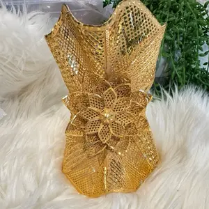 Golden Filigree Bangles with Intricate Flower Design for Elegant Accessory