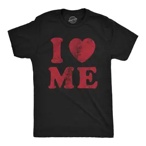 Mens I Love Me T Shirt Funny Self Love Valentine's Day Single Tee Mens Funny T Shirts Cool Vintage Fashion T-Shirt Gift Classic Menswear Love Apparel for Men Funny Sarcastic Short Sleeve Novelty Tees for Guys Black