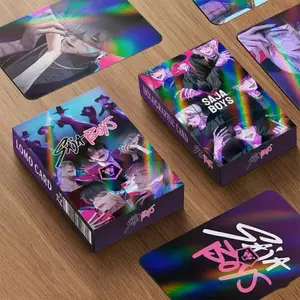 30pcs K-POP Demon Hunters Saja Boys Holographic LOMO Cards Anime Colle Set - Double Sided Laser HD Photocards with Stickers
